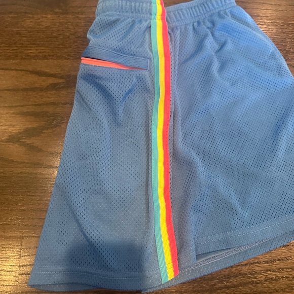 🌴 Chubbies mesh athletic shorts blue neon pink yellow side stripe - Picture 3 of 5